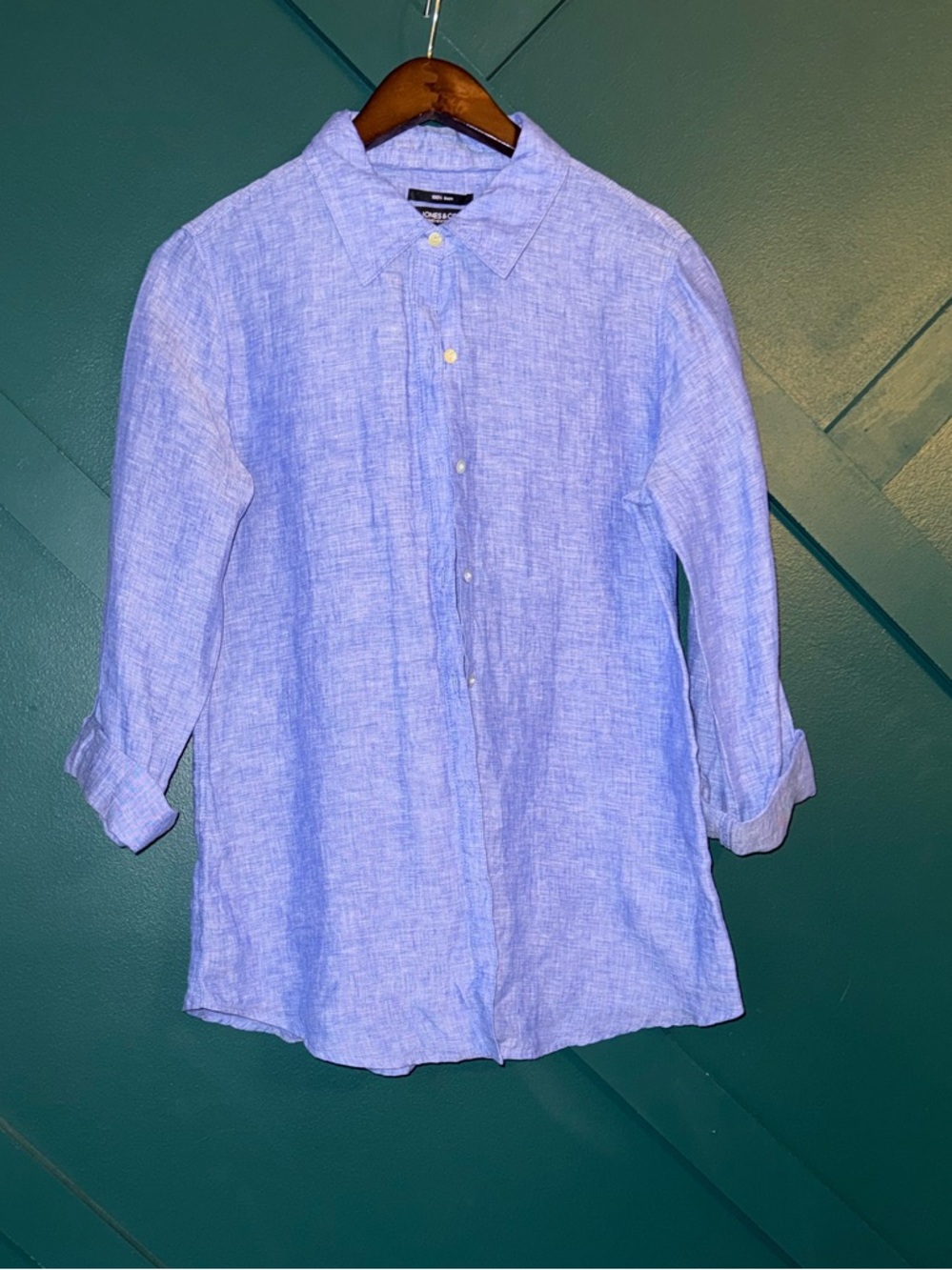 Eileen Fisher Blue Linen Button-Down Shirt